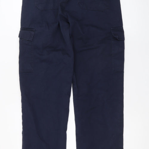 Wright Fits Men's Blue Cargo Work Trousers 30W 31L Cotton Regular Fit
