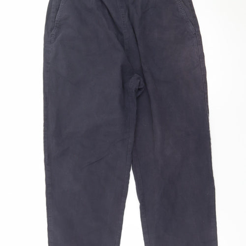 Uniqlo Men’s Black Cotton Chino Trousers L Elastic Waist Casual