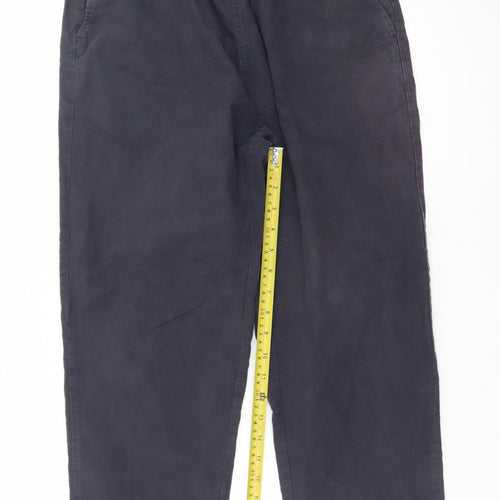 Uniqlo Men’s Black Cotton Chino Trousers L Elastic Waist Casual