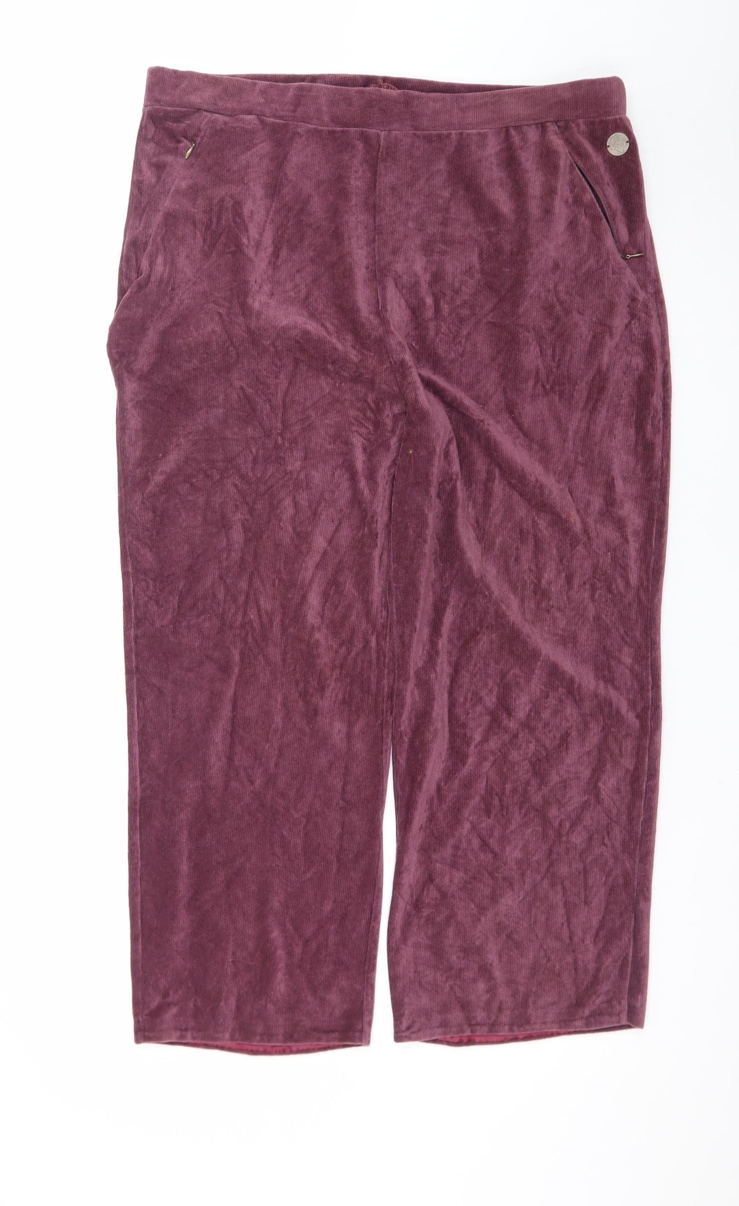 Dash Women’s Purple Velour Lounge Pants Size 20 Comfortable Trousers