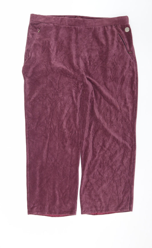 Dash Women’s Purple Velour Lounge Pants Size 20 Comfortable Trousers