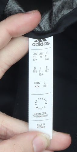 Adidas Boys Black Waterproof Hooded Rain Jacket 11-12 Years