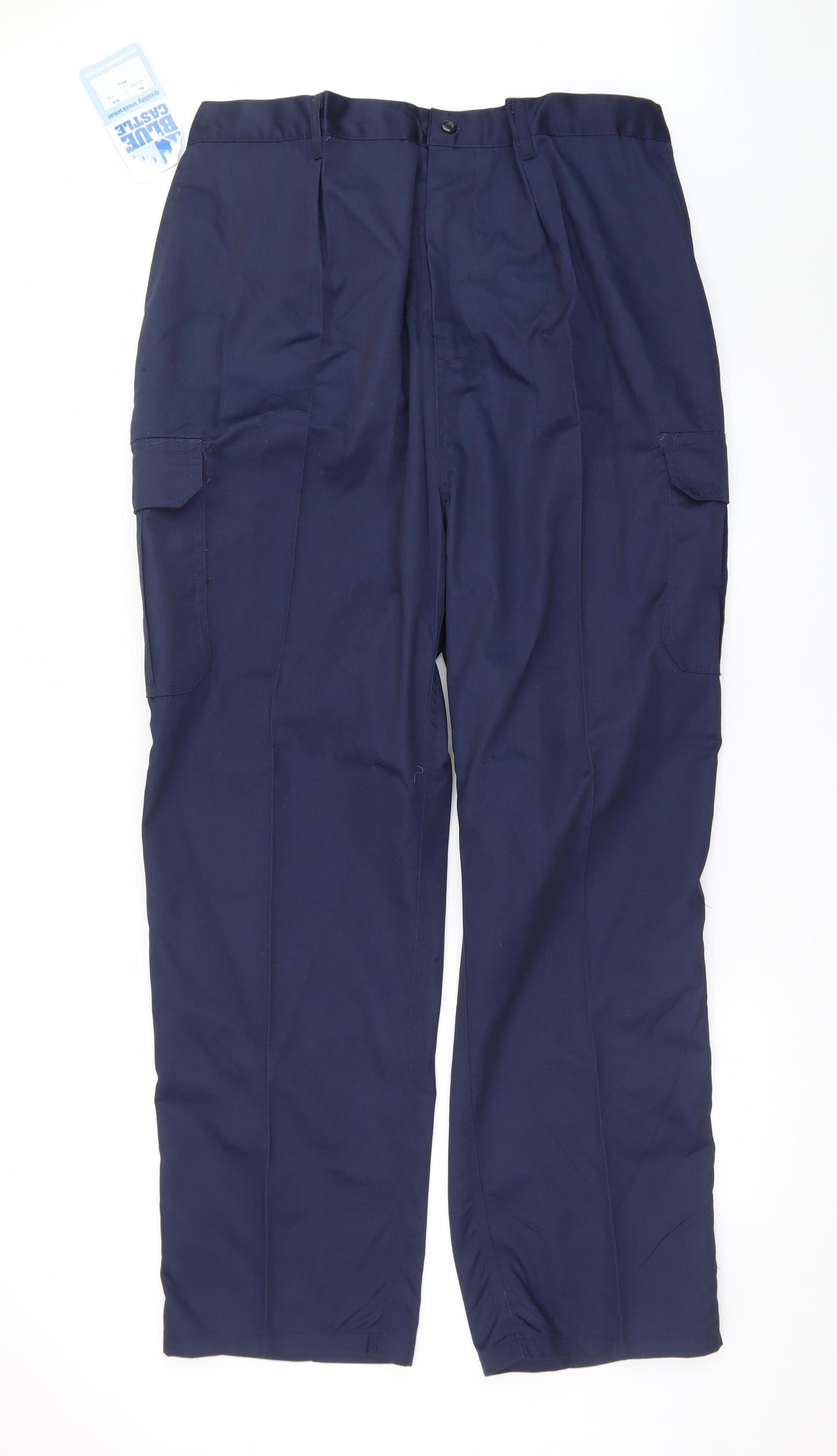 Blue Castle Men's Blue 2XL Cargo Work Trousers Polyester Cotton
