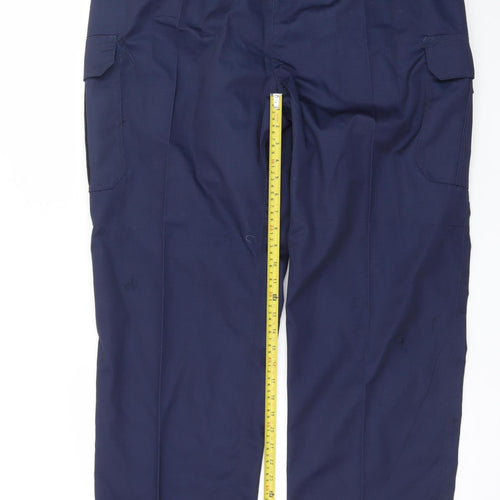 Blue Castle Men's Blue 2XL Cargo Work Trousers Polyester Cotton