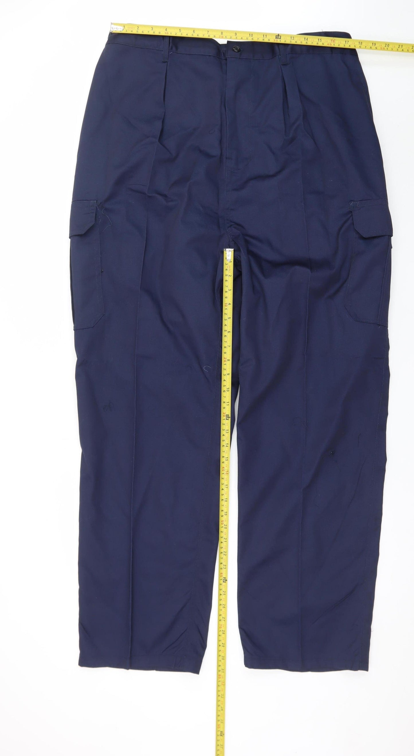 Blue Castle Men's Blue 2XL Cargo Work Trousers Polyester Cotton