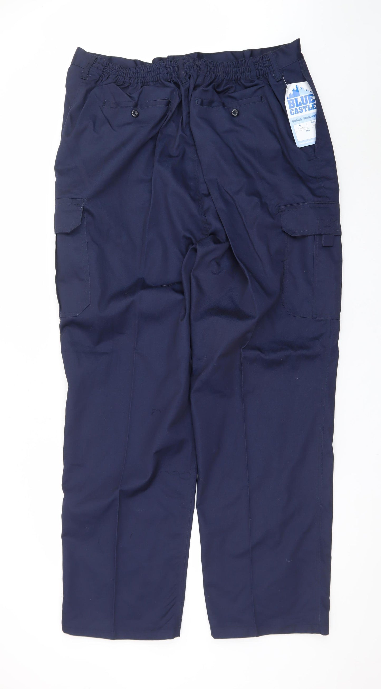 Blue Castle Men's Blue 2XL Cargo Work Trousers Polyester Cotton