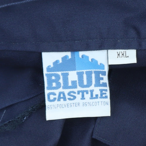 Blue Castle Men's Blue 2XL Cargo Work Trousers Polyester Cotton