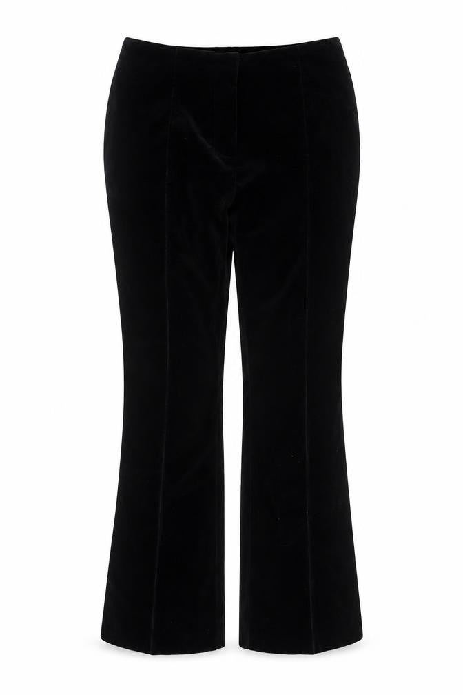 Marks and Spencer Women Black Velvet Flared Trousers Size 14