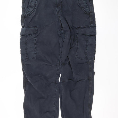 Marks and Spencer Men's Blue Cargo Trousers L Regular Fit