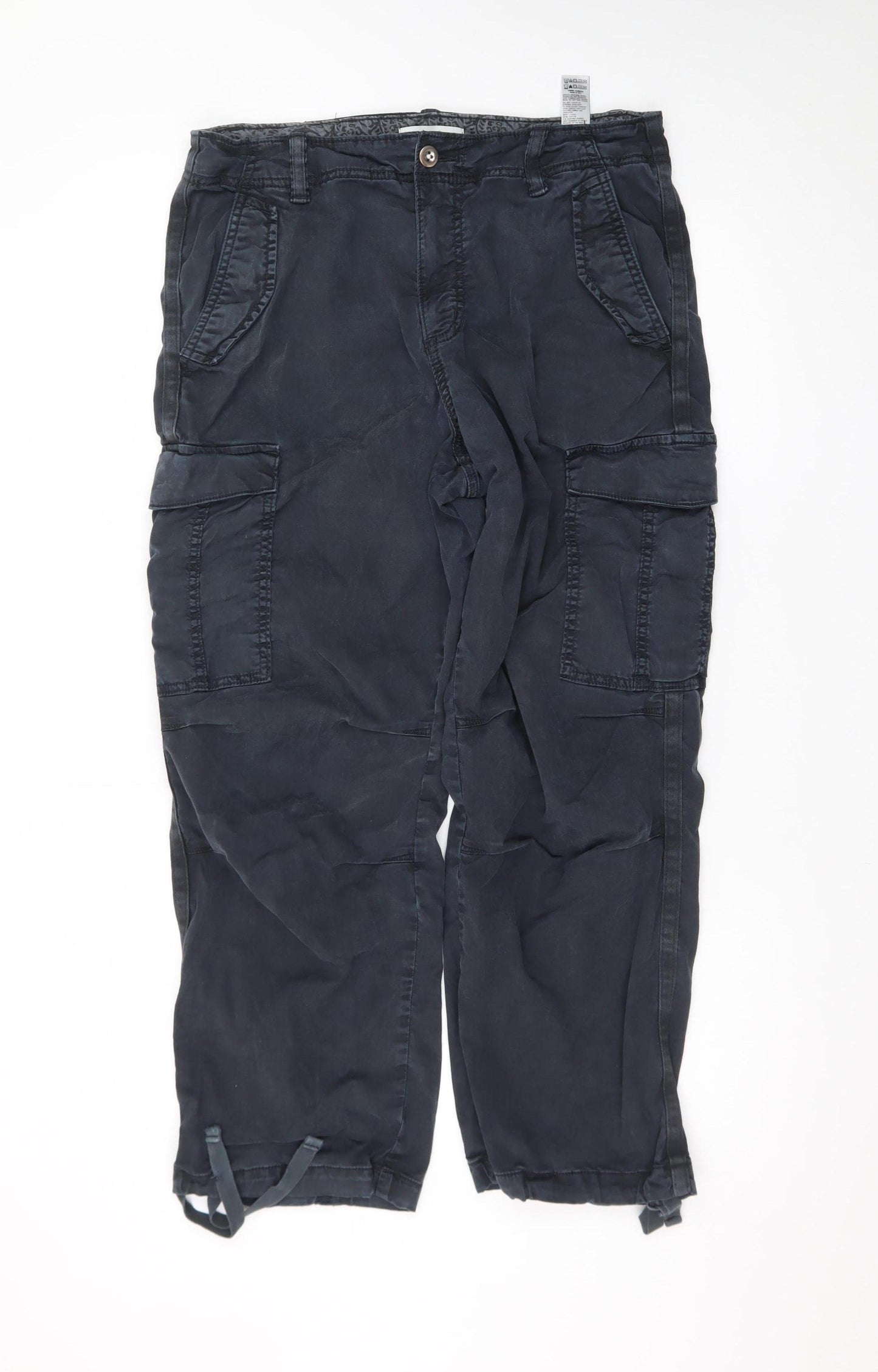 Marks and Spencer Men's Blue Cargo Trousers L Regular Fit