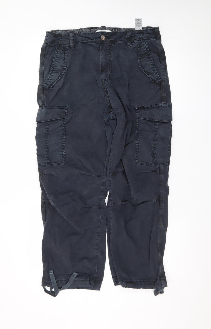 Marks and Spencer Men's Blue Cargo Trousers L Regular Fit