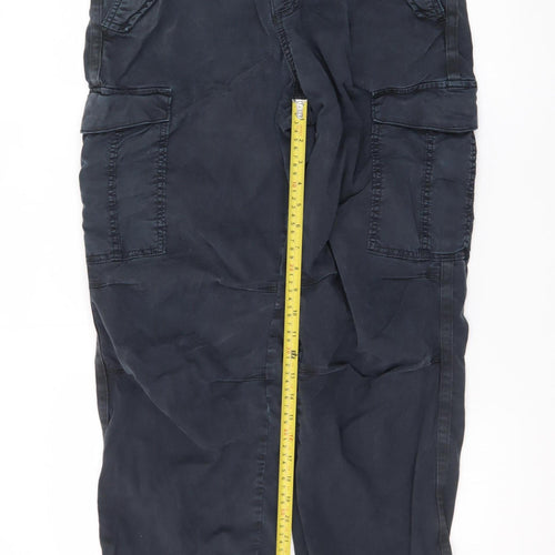 Marks and Spencer Men's Blue Cargo Trousers L Regular Fit