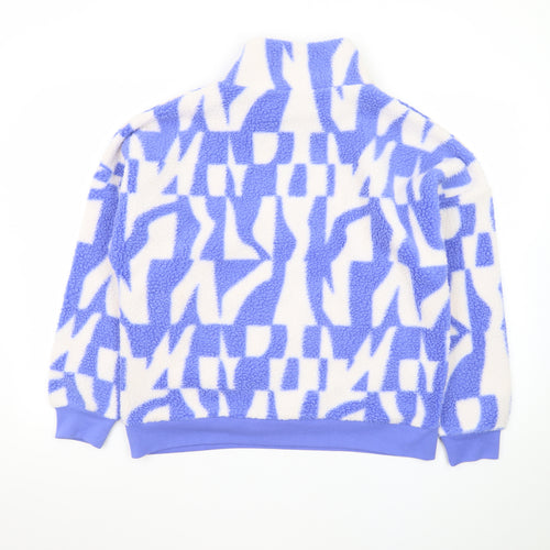 Dunnes Stores Women Blue & White Fleece Pullover Sweatshirt Small
