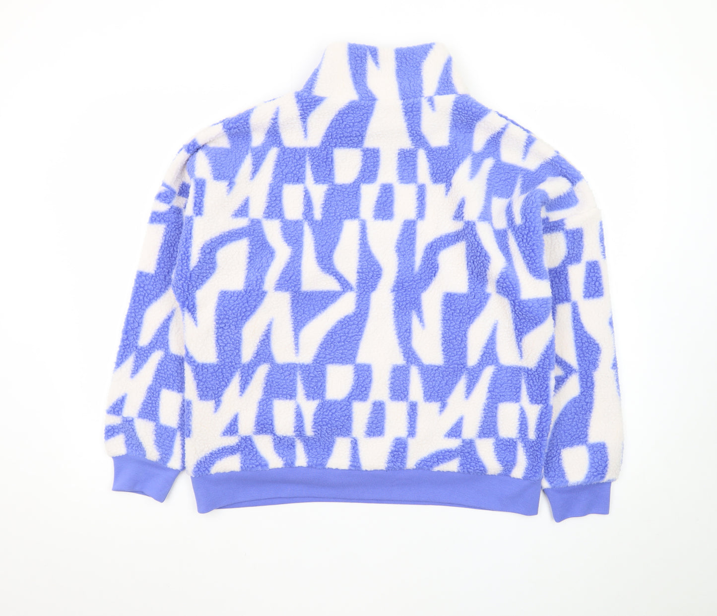 Dunnes Stores Women Blue & White Fleece Pullover Sweatshirt Small
