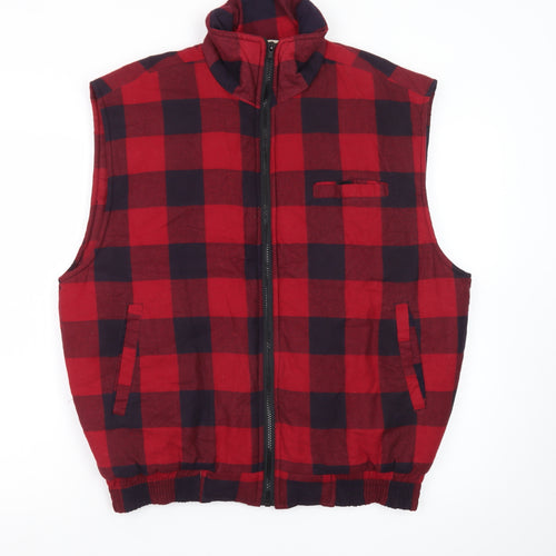 Ozark Trail Men Red Check Cotton Outdoor Bodywarmer XL