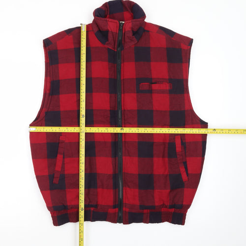 Ozark Trail Men Red Check Cotton Outdoor Bodywarmer XL