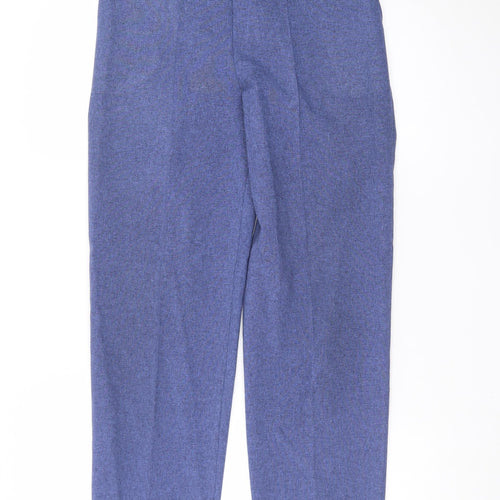 Emma Collection Women’s Blue Size 12 Polyester Elastic Waist Straight Trousers