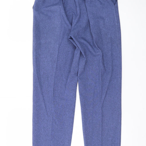 Emma Collection Women’s Blue Size 12 Polyester Elastic Waist Straight Trousers