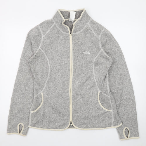 The North Face Women's Grey Fleece Full Zip Jacket Size L