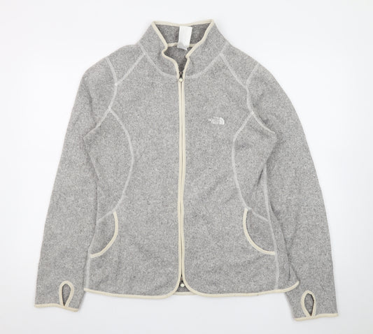 The North Face Women's Grey Fleece Full Zip Jacket Size L
