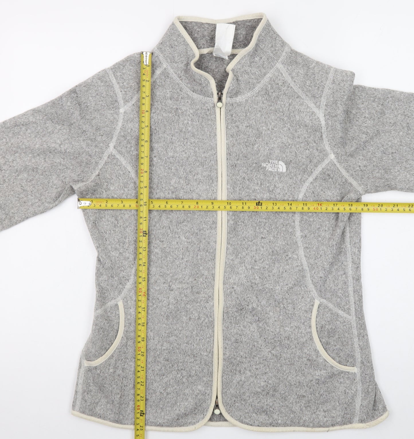 The North Face Women's Grey Fleece Full Zip Jacket Size L