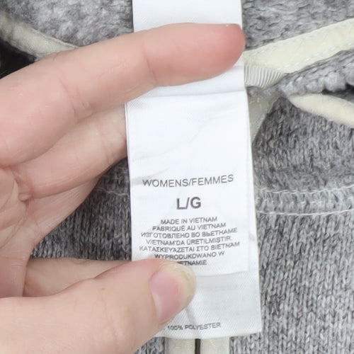 The North Face Women's Grey Fleece Full Zip Jacket Size L