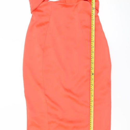 ASOS Women’s Orange Size 8 Bodycon Midi Dress with Cut Out Detail