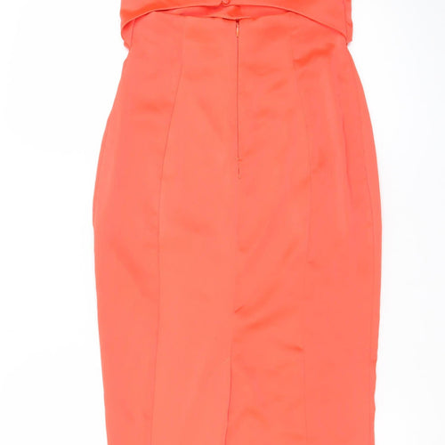 ASOS Women’s Orange Size 8 Bodycon Midi Dress with Cut Out Detail