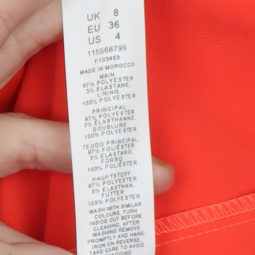 ASOS Women’s Orange Size 8 Bodycon Midi Dress with Cut Out Detail