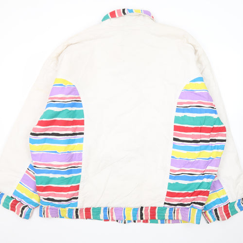 Virgin Men's Multicoloured XL Retro 80s Striped Bomber Jacket
