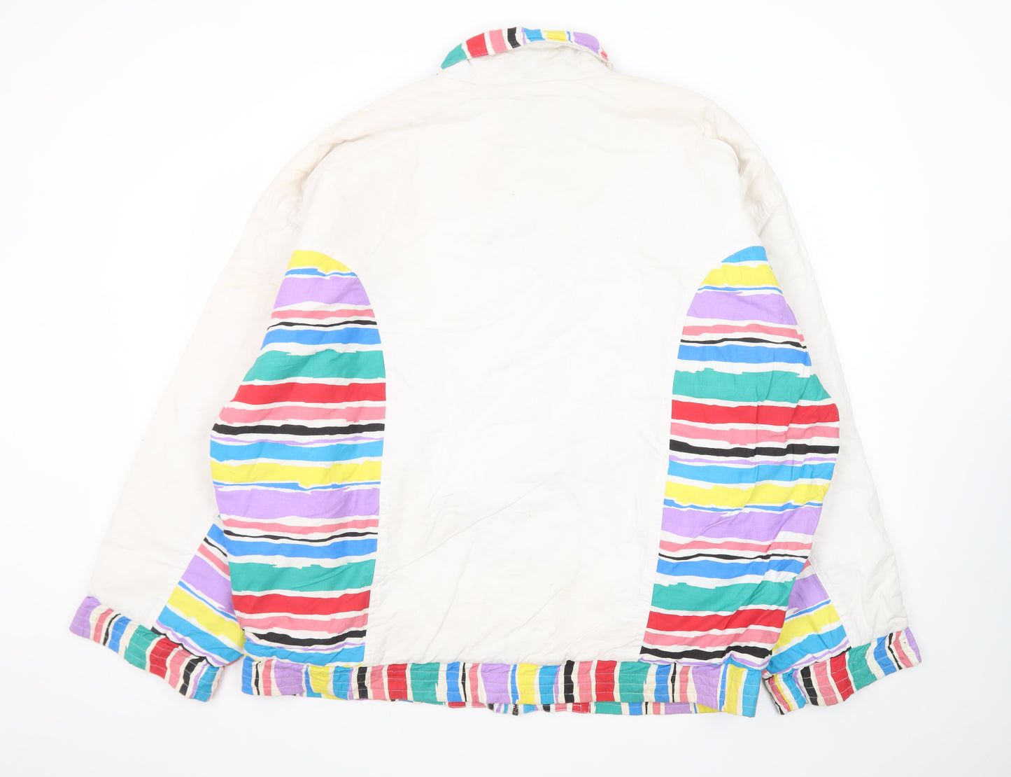 Virgin Men's Multicoloured XL Retro 80s Striped Bomber Jacket