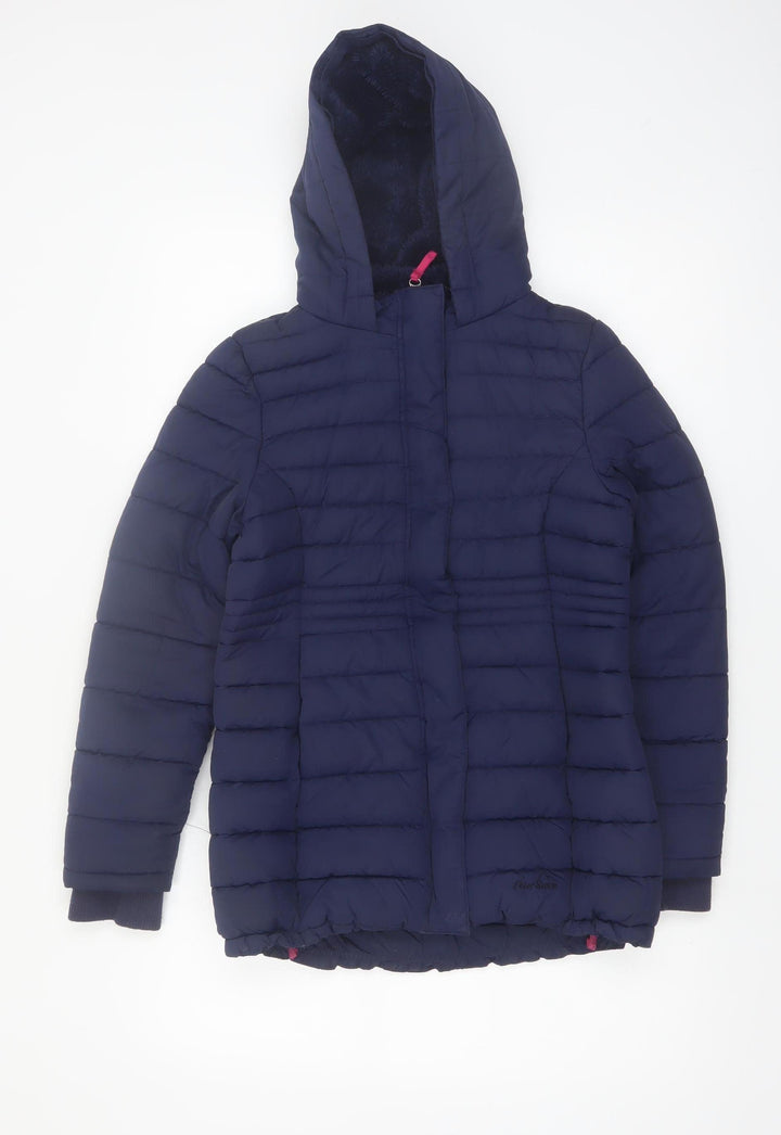 Peter Storm Girls Blue Hooded Puffer Jacket 11-12 Years Winter Coat