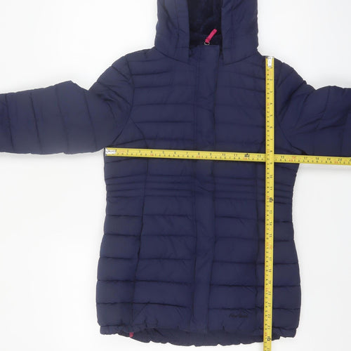 Peter Storm Girls Blue Hooded Puffer Jacket 11-12 Years Winter Coat