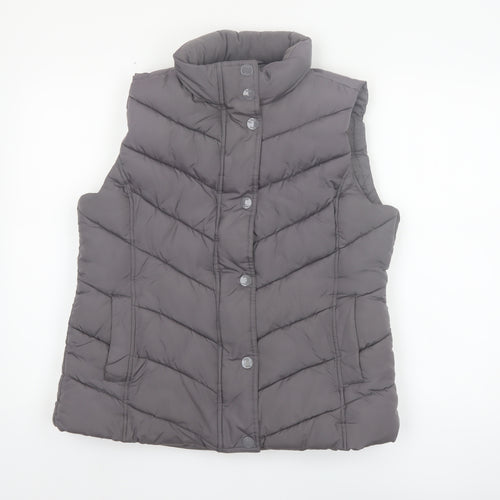 Gap Women's Grey Quilted Puffer Waistcoat L Sleeveless Casual Vest