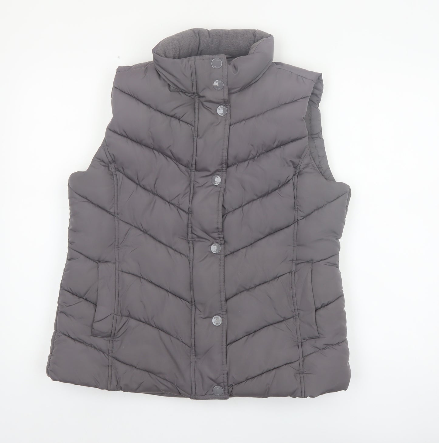 Gap Women's Grey Quilted Puffer Waistcoat L Sleeveless Casual Vest