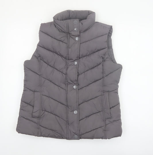 Gap Women's Grey Quilted Puffer Waistcoat L Sleeveless Casual Vest