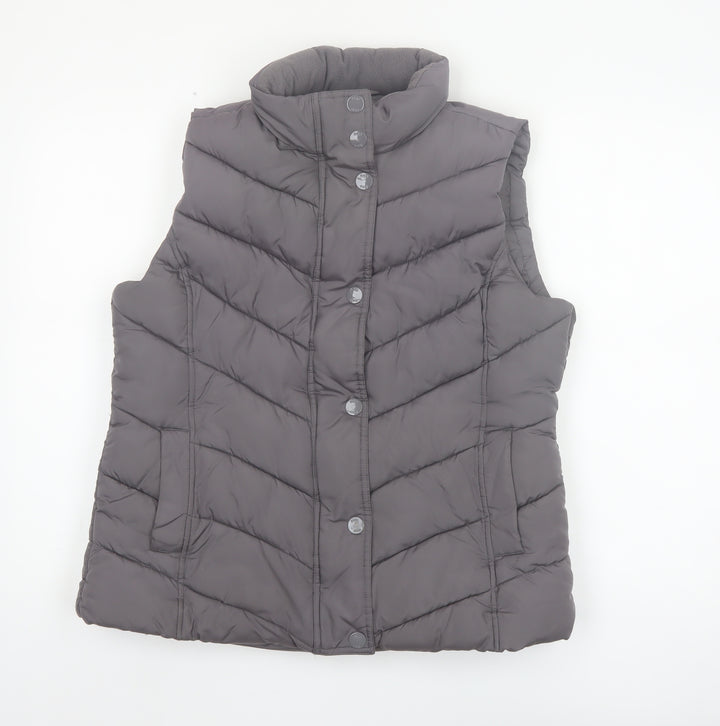 Gap Women's Grey Quilted Puffer Waistcoat L Sleeveless Casual Vest