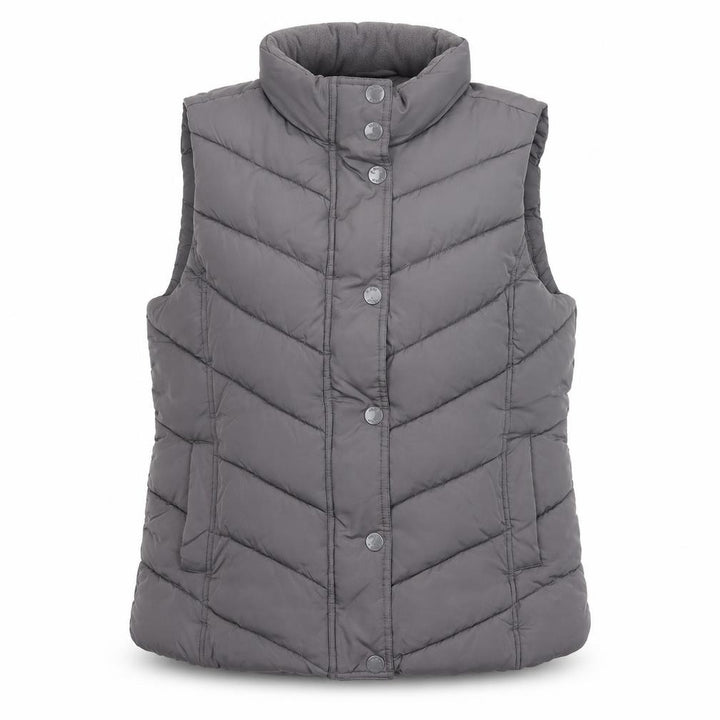 Gap Women's Grey Quilted Puffer Waistcoat L Sleeveless Casual Vest
