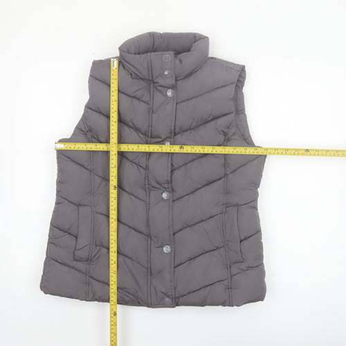 Gap Women's Grey Quilted Puffer Waistcoat L Sleeveless Casual Vest