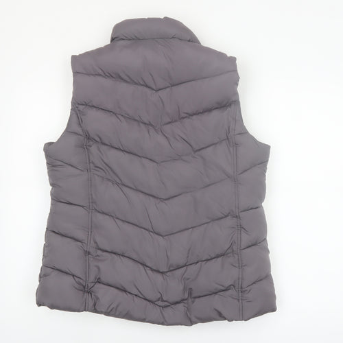 Gap Women's Grey Quilted Puffer Waistcoat L Sleeveless Casual Vest