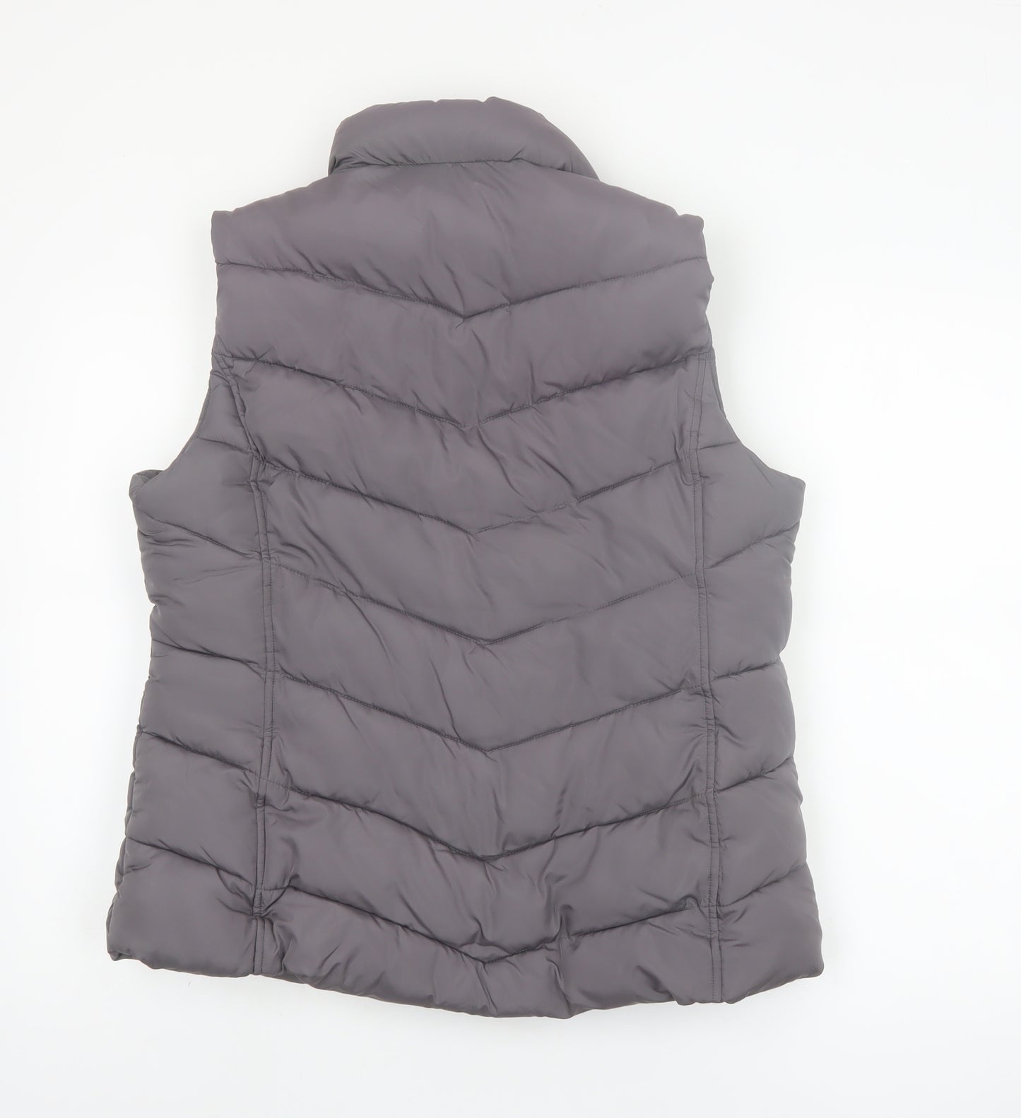 Gap Women's Grey Quilted Puffer Waistcoat L Sleeveless Casual Vest