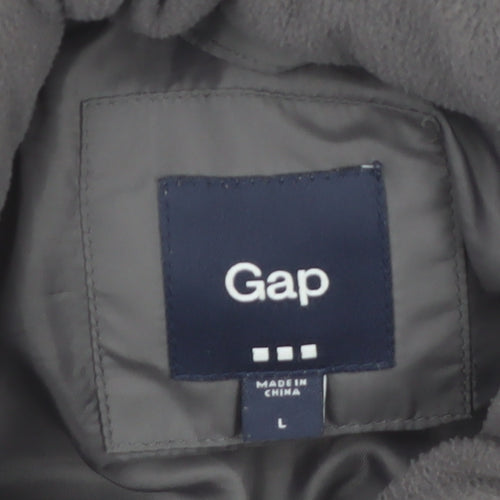 Gap Women's Grey Quilted Puffer Waistcoat L Sleeveless Casual Vest
