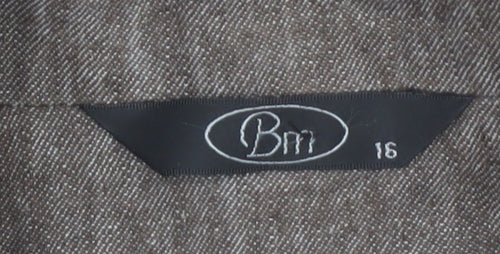 BM Women Brown Linen Blend Belted Single-Breasted Blazer Size 16