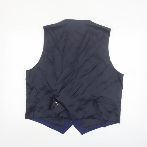 Marks and Spencer Blue Wool Waistcoat XL Women’s Formal Suit Vest