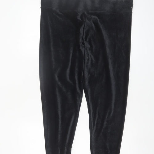 Marks and Spencer Women's Black Velvet Leggings Size 18 Short
