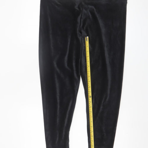Marks and Spencer Women's Black Velvet Leggings Size 18 Short