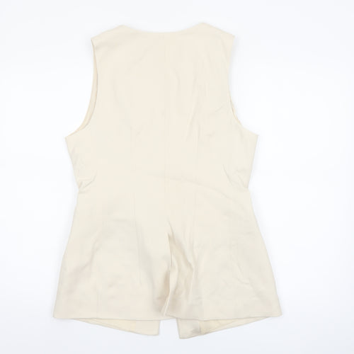 Marks and Spencer Women Beige Size 12 Sleeveless Suit Waistcoat