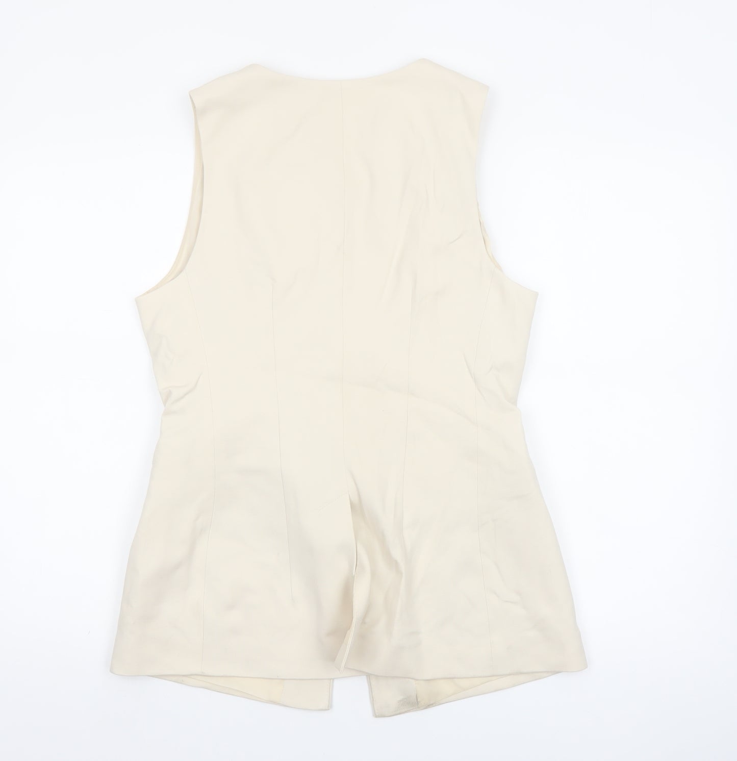 Marks and Spencer Women Beige Size 12 Sleeveless Suit Waistcoat