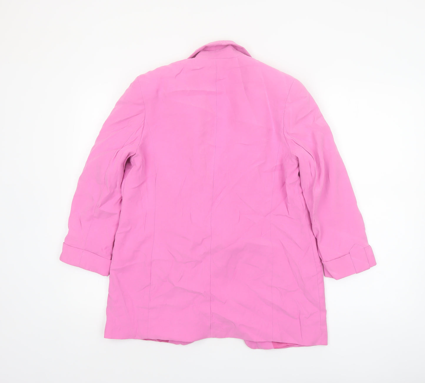River Island Women Pink Size 8 Single-Breasted Long Blazer Jacket