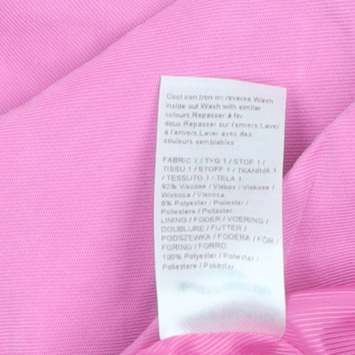 River Island Women Pink Size 8 Single-Breasted Long Blazer Jacket